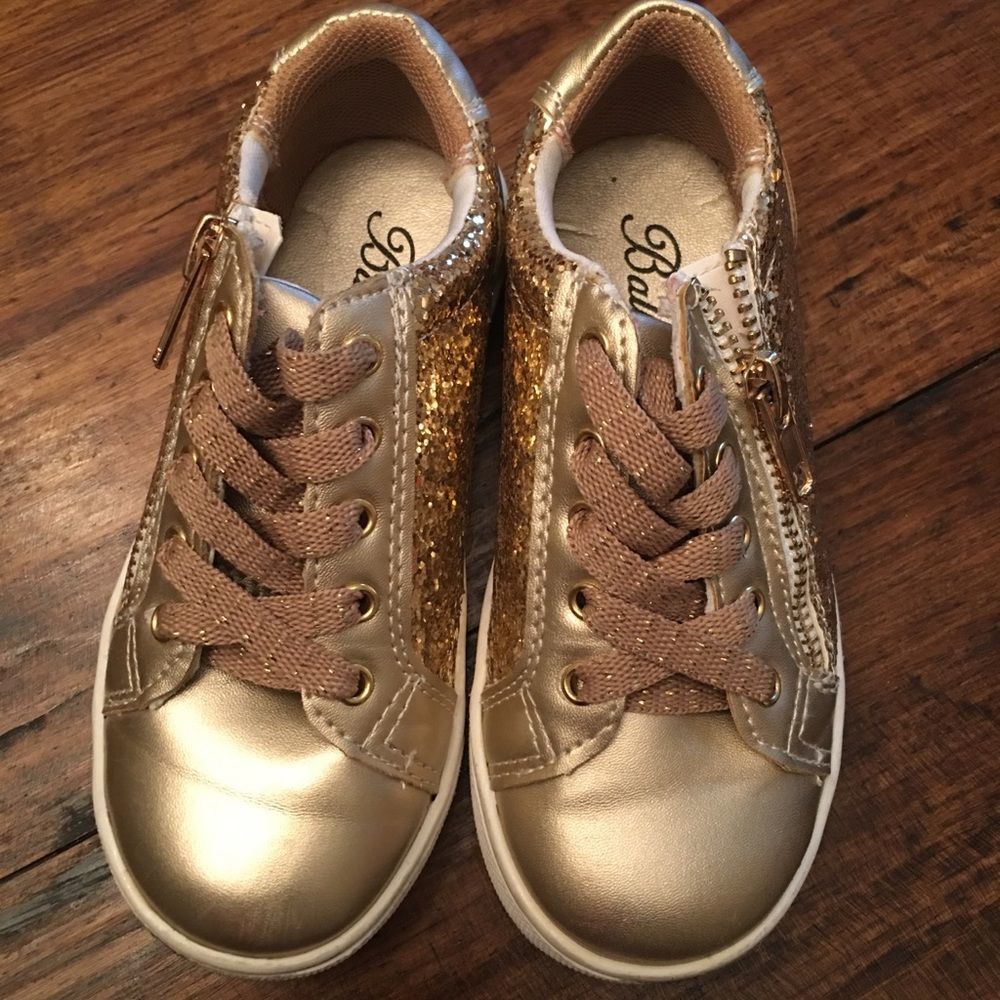 Girls Sequin and Gold Balleto Shoes
